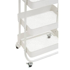 Acero Three-Tier White Metal Trolley Home Luxe Interior