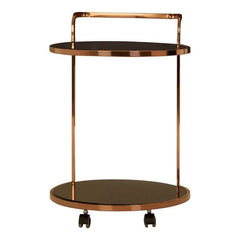 Ackley 2 Tier Rose Gold Finish Drinks Trolley Home Luxe Interior