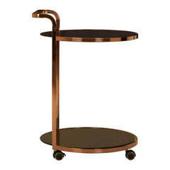Ackley 2 Tier Rose Gold Finish Drinks Trolley Home Luxe Interior