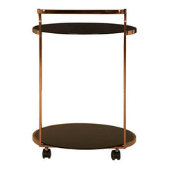 Ackley 2 Tier Rose Gold Finish Drinks Trolley Home Luxe Interior