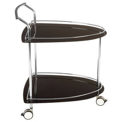Adam Black Tempered Glass Serving Trolley Home Luxe Interior