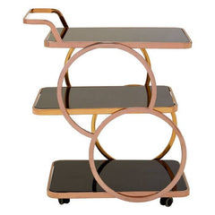 Alvaro Rose Gold Drinks Trolley Home Luxe Interior