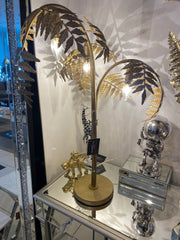 Antique Gold Palm Leaf Table Lamp