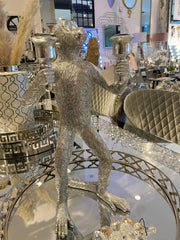 Antique Silver Standing Monkey Candelabra