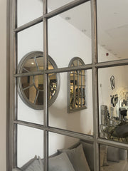 Arch Window Frame Mirror Antique Silver