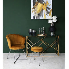 Arianna Tufted Stool Light Mustard