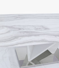 Aston Rect Marble Effect Dining Table White
