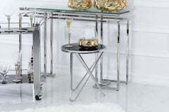 Atlas Black Glass End Chrome Table