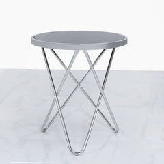 Atlas Black Glass End Chrome Table