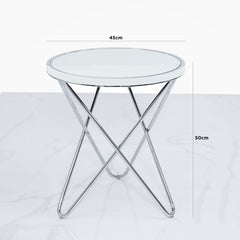 Atlas Clear Glass End Chrome Table