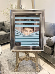 Audrey Hepburn & Co Aqua Blind Peeking Wall Art Chrome