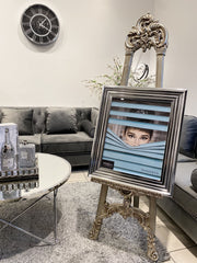 Audrey Hepburn & Co Aqua Blind Peeking Wall Art Chrome