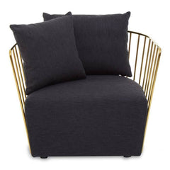 Azalea Black Fabric and Metal Chair Home Luxe Interior