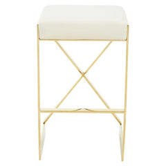 Azalea Ivory And Gold Finish Bar Stool - Home Luxe Interior
