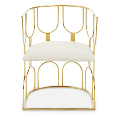 Azalea Natural Fabric and Gold Finish Chair Home Luxe Interior.