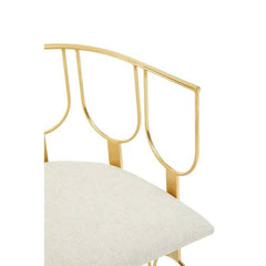 Azalea Natural Fabric and Gold Finish Chair Home Luxe Interior.