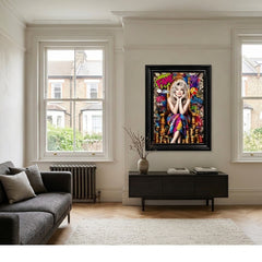 Dolly Parton Fame Pop Art Black Frame Canvas Print Decor - 60 x 80cm