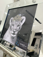 Baby Lioness Crown Wall Art Mirror Frame