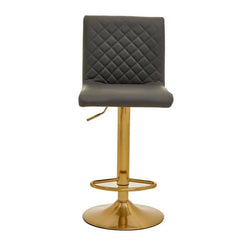 Baina Dark Grey and Gold Bar Stool with Round Base Home Luxe Interior