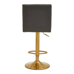 Baina Dark Grey and Gold Bar Stool with Round Base Home Luxe Interior