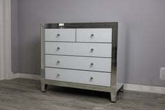 Bianco 2+3 Drawer White Mirror Chest