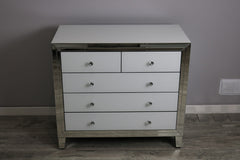 Bianco 2+3 Drawer White Mirror Chest