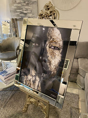 Black African Hand Gold Paint Wall Art Mirror Frame 75Cm X 95Cm