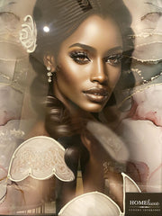 Black African Lady Design 3 Wall Art Mirror Frame 55Cm X 65Cm