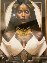 Black African Lady Design 5 Wall Art Mirror Frame 90Cm X 70Cm