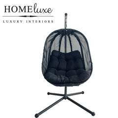 Black Egg Chair with Black Cushions