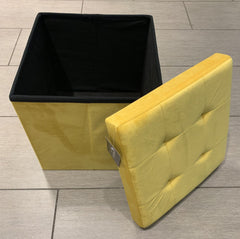 Brushed Velvet Storage Ottoman Seat With Lid