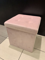 Brushed Velvet Storage Ottoman Seat With Lid