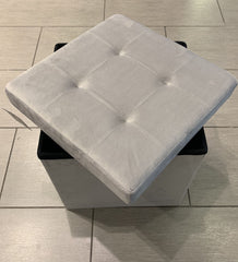 Brushed Velvet Storage Ottoman Seat With Lid