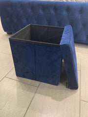 Brushed Velvet Storage Ottoman Seat With Lid