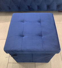 Brushed Velvet Storage Ottoman Seat With Lid