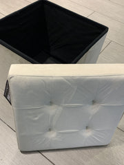 Brushed Velvet Storage Ottoman Seat With Lid
