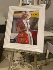 Chanel Lady Fashion Bag Wall Art White Step Frame 55Cm X 65Cm