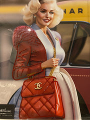 Chanel Lady Fashion Bag Wall Art White Step Frame 55Cm X 65Cm