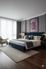 Cool Teddy Bear Neon LED Wall Art - 40x60cm Graffiti Canvas USB