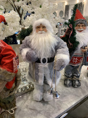 Decorative Plush Santa Grey & White 60cm
