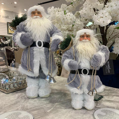 Decorative Plush Santa Grey & White 60cm