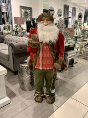 Decorative Plush Santa Red & Green. Choice Of 3 Sizes