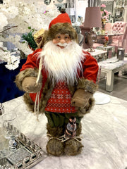 Decorative Plush Santa Red & Green. Choice Of 3 Sizes
