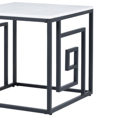 Devon Grecian Design Black and Grey End Table