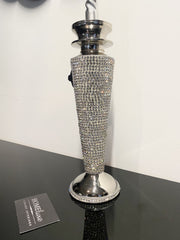 Diamante Dazzle Silver Candle Holder Large