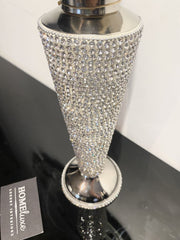 Diamante Dazzle Silver Candle Holder Large