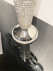 Diamante Dazzle Silver Candle Holder Large