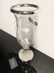 Diamante Glass Hurricane Candle Holder