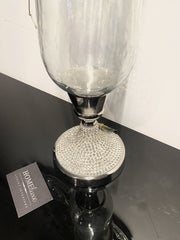 Diamante Glass Hurricane Candle Holder