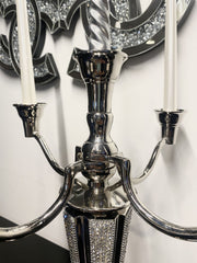 Diamante Silver 5 Arm Candelabra 40Cm